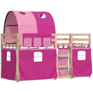 Vidaxl - Bunk Bed without Mattress Pink 90x190 cm Single Solid Wood Pine Vidaxl - Bunk Bed without Mattress Pink 90x190 cm Single Solid Wood Pine