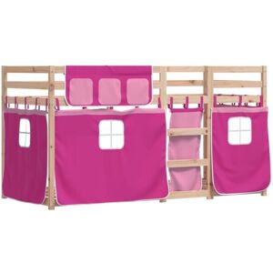 Vidaxl - Bunk Bed without Mattress Pink 90x190 cm Single Solid Wood Pine Vidaxl - Bunk Bed without Mattress Pink 90x190 cm Single Solid Wood Pine