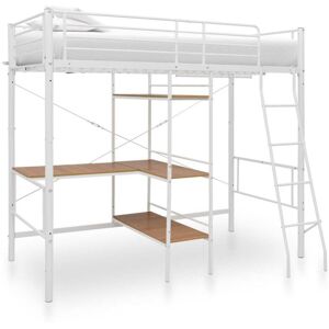 Bunk Bed with Table without Mattress White Metal 90x200 cm Vidaxl Bunk Bed with Table without Mattress White Metal 90x200 cm Vidaxl
