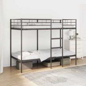 Bunk Bed without Mattress Black 100x190 cm Steel vidaXL Bunk Bed without Mattress Black 100x190 cm Steel vidaXL