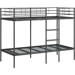 Bunk Bed without Mattress Black 90x190 cm Single Steel vidaXL Bunk Bed without Mattress Black 90x190 cm Single Steel vidaXL
