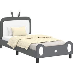 Children's Bed Frame with Headboard Light Grey 80 x 200 cm PU vidaXL Children's Bed Frame with Headboard Light Grey 80 x 200 cm PU vidaXL