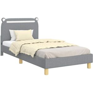 Children's Bed Frame with Headboard Light Grey 90 x 190 cm vidaXL Children's Bed Frame with Headboard Light Grey 90 x 190 cm vidaXL