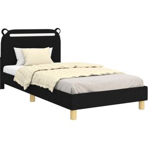 Children's Bed Frame with Headboard Black 90 x 200 cm Fabric vidaXL Children's Bed Frame with Headboard Black 90 x 200 cm Fabric vidaXL