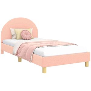 Children's Bed Frame with Headboard Pink 90 x 190 cm vidaXL Children's Bed Frame with Headboard Pink 90 x 190 cm vidaXL