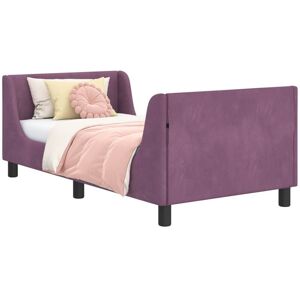 Children's Bed Frame with Headboard Purple 80 x 160 cm Velvet vidaXL Children's Bed Frame with Headboard Purple 80 x 160 cm Velvet vidaXL