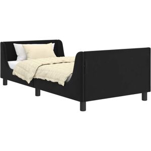 Children's Bed Frame with Headboard Black 90 x 200 cm Velvet vidaXL Children's Bed Frame with Headboard Black 90 x 200 cm Velvet vidaXL