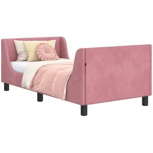Children's Bed Frame with Headboard Pink 80 x 160 cm Velvet vidaXL Children's Bed Frame with Headboard Pink 80 x 160 cm Velvet vidaXL