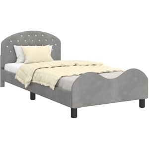 Children's Bed Frame with Headboard Light Grey 90 x 200 cm vidaXL Children's Bed Frame with Headboard Light Grey 90 x 200 cm vidaXL