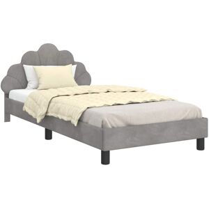 Children's Bed Frame with Headboard Light Grey 90 x 190 cm vidaXL Children's Bed Frame with Headboard Light Grey 90 x 190 cm vidaXL