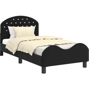 Children's Bed Frame with Headboard Black 80 x 160 cm Velvet vidaXL Children's Bed Frame with Headboard Black 80 x 160 cm Velvet vidaXL