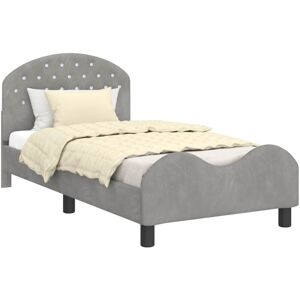 Children's Bed Frame with Headboard Light Grey 80 x 160 cm vidaXL Children's Bed Frame with Headboard Light Grey 80 x 160 cm vidaXL