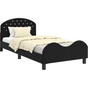 Children's Bed Frame with Headboard Black 80 x 200 cm Velvet vidaXL Children's Bed Frame with Headboard Black 80 x 200 cm Velvet vidaXL