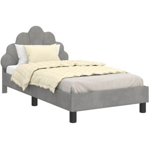 Children's Bed Frame with Headboard Light Grey 80 x 160 cm vidaXL Children's Bed Frame with Headboard Light Grey 80 x 160 cm vidaXL