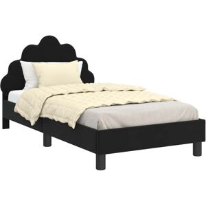 Children's Bed Frame with Headboard Black 80 x 160 cm Velvet vidaXL Children's Bed Frame with Headboard Black 80 x 160 cm Velvet vidaXL