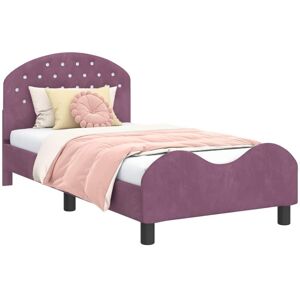 Children's Bed Frame with Headboard Purple 80 x 160 cm Velvet vidaXL Children's Bed Frame with Headboard Purple 80 x 160 cm Velvet vidaXL