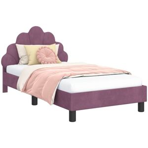 Children's Bed Frame with Headboard Purple 80 x 160 cm Velvet vidaXL Children's Bed Frame with Headboard Purple 80 x 160 cm Velvet vidaXL