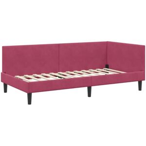 Corner Bed Frame with Headboard Wine red 90 x 190 cm vidaXL Corner Bed Frame with Headboard Wine red 90 x 190 cm vidaXL