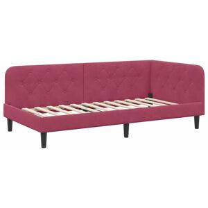 Corner Bed Frame with Headboard Wine Red 90 x 200 cm Velvet vidaXL Corner Bed Frame with Headboard Wine Red 90 x 200 cm Velvet vidaXL