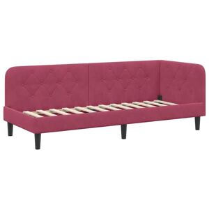 Corner Bed Frame with Headboard Wine Red 80 x 200 cm Velvet vidaXL Corner Bed Frame with Headboard Wine Red 80 x 200 cm Velvet vidaXL