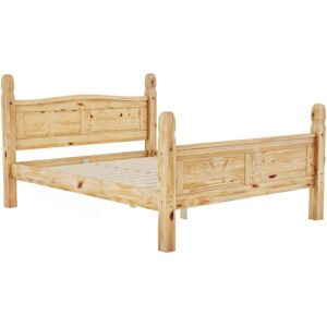 Home Discount - Corona Solid Pine Wood Bed Frame, High Foot End, 4ft6 Double, 190 x 135 cm Home Discount - Corona Solid Pine Wood Bed Frame, High Foot End, 4ft6 Double, 190 x 135 cm
