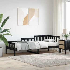 Day Bed without Mattress Black 80x200 cm Solid Wood Pine Vidaxl Day Bed without Mattress Black 80x200 cm Solid Wood Pine Vidaxl