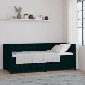 Day Bed without Mattress Black 90x200 cm Solid Wood Pine Vidaxl Day Bed without Mattress Black 90x200 cm Solid Wood Pine Vidaxl
