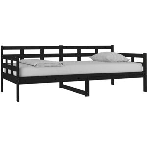 Day Bed without Mattress Black Solid Wood Pine 90x190 cm Single Vidaxl Day Bed without Mattress Black Solid Wood Pine 90x190 cm Single Vidaxl