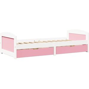 Day Bed with 2 Drawers without Mattress irun White&Pink 90x200 cm Vidaxl Day Bed with 2 Drawers without Mattress irun White&Pink 90x200 cm Vidaxl