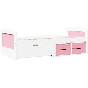 Day Bed with 5 Drawers without Mattress irun White&Pink 90x200 cm Vidaxl Day Bed with 5 Drawers without Mattress irun White&Pink 90x200 cm Vidaxl