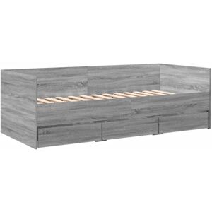 Vidaxl - Daybed with Drawers without Mattress Grey Sonoma 75x190 cm Small Single Vidaxl - Daybed with Drawers without Mattress Grey Sonoma 75x190 cm Small Single