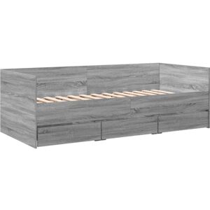 Daybed with Drawers without Mattress Grey Sonoma 90x190 cm Single Vidaxl Daybed with Drawers without Mattress Grey Sonoma 90x190 cm Single Vidaxl
