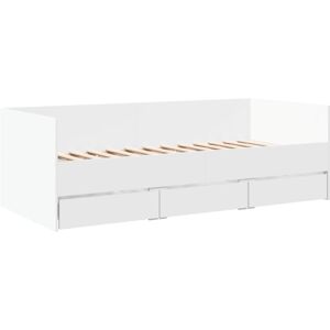 Daybed with Drawers without Mattress White 90x200 cm Vidaxl Daybed with Drawers without Mattress White 90x200 cm Vidaxl