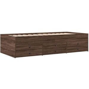 Daybed with Drawers without Mattress Brown Oak 90x200 cm Vidaxl Daybed with Drawers without Mattress Brown Oak 90x200 cm Vidaxl