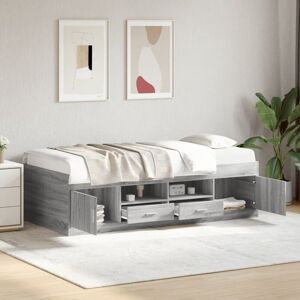Daybed with Drawers without Mattress Grey Sonoma 90x200 cm Vidaxl Daybed with Drawers without Mattress Grey Sonoma 90x200 cm Vidaxl