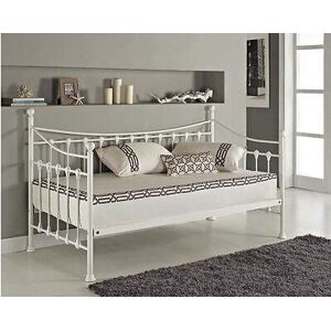 Kosy Koala - Daybed With Pull Out Trundle White 3ft Single Bed with 1 Mattress Metal Guest Room Bedroom Living Room Kosy Koala - Daybed With Pull Out Trundle White 3ft Single Bed with 1 Mattress Metal Guest Room Bedroom Living Room