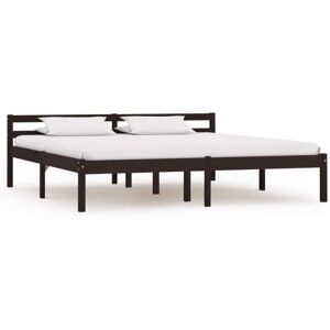 BONNEVIE Double Bed Frame,Bed Frame without Mattress Dark Brown Solid Pine Wood 180x200 cm Super King VSVS64675 BONNEVIE Double Bed Frame,Bed Frame without Mattress Dark Brown Solid Pine Wood 180x200 cm Super King VSVS64675