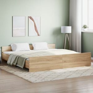 Bonnevie - Double Bed Frame,Bed Frame without Mattress Sonoma Oak 180x200 cm Super King VSVS19827 Bonnevie - Double Bed Frame,Bed Frame without Mattress Sonoma Oak 180x200 cm Super King VSVS19827
