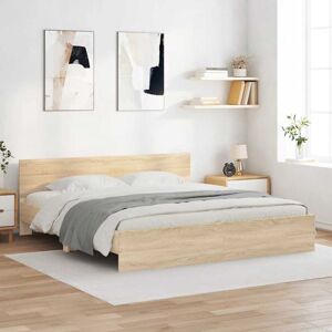 Bonnevie - Double Bed Frame,Bed Frame without Mattress Sonoma Oak 180x200 cm Super King VSVS94266 Bonnevie - Double Bed Frame,Bed Frame without Mattress Sonoma Oak 180x200 cm Super King VSVS94266