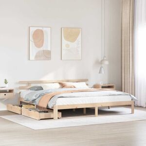 BONNEVIE Double bed,Adult bed,Bed Frame with Drawers without Mattress 180x200 cm Super King VSVS291330 BONNEVIE Double bed,Adult bed,Bed Frame with Drawers without Mattress 180x200 cm Super King VSVS291330