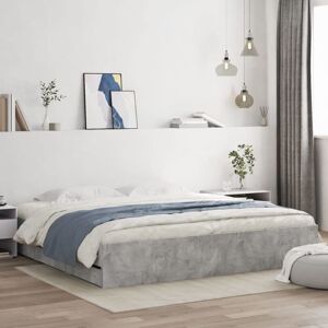 BONNEVIE Double bed,Adult bed,Bed Frame with Drawers without Mattress Concrete Grey 180x200 cm Super King VSVS228202 BONNEVIE Double bed,Adult bed,Bed Frame with Drawers without Mattress Concrete Grey 180x200 cm Super King VSVS228202