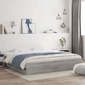 BONNEVIE Double bed,Adult bed,Bed Frame with Drawers without Mattress Grey Sonoma 180x200 cm Super King VSVS141644 BONNEVIE Double bed,Adult bed,Bed Frame with Drawers without Mattress Grey Sonoma 180x200 cm Super King VSVS141644