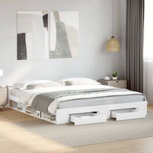 BONNEVIE Double bed,Adult bed,Bed Frame with Drawers without Mattress White 180x200 cm Super King VSVS859463 BONNEVIE Double bed,Adult bed,Bed Frame with Drawers without Mattress White 180x200 cm Super King VSVS859463