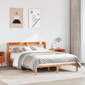 BONNEVIE Double bed,Adult bed,Bed Frame with Headboard without Mattress Wax Brown 120x200 cm VSVS647551 BONNEVIE Double bed,Adult bed,Bed Frame with Headboard without Mattress Wax Brown 120x200 cm VSVS647551