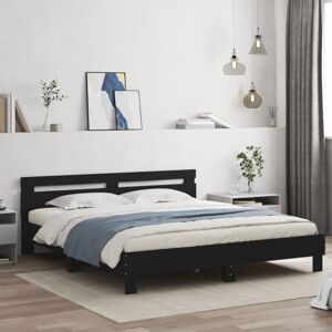 BONNEVIE Double bed,Adult bed,Bed Frame with led without Mattress Black 180x200 cm Super King VSVS257336 BONNEVIE Double bed,Adult bed,Bed Frame with led without Mattress Black 180x200 cm Super King VSVS257336