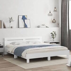 BONNEVIE Double bed,Adult bed,Bed Frame with led without Mattress White 180x200 cm Super King VSVS862397 BONNEVIE Double bed,Adult bed,Bed Frame with led without Mattress White 180x200 cm Super King VSVS862397