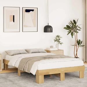 BONNEVIE Double bed,Adult bed,Bed Frame without Mattress 120x200 cm Solid Wood Oak VSVS669906 BONNEVIE Double bed,Adult bed,Bed Frame without Mattress 120x200 cm Solid Wood Oak VSVS669906