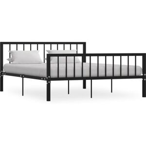BONNEVIE Double bed,Adult bed,Bed Frame without Mattress Black Metal 160x200 cm VSVS811270 BONNEVIE Double bed,Adult bed,Bed Frame without Mattress Black Metal 160x200 cm VSVS811270