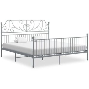 BONNEVIE Double bed,Adult bed,Bed Frame without Mattress Grey Metal 180x200 cm Super King VSVS152361 BONNEVIE Double bed,Adult bed,Bed Frame without Mattress Grey Metal 180x200 cm Super King VSVS152361