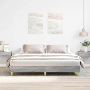 BONNEVIE Double bed,Adult bed,Bed Frame without Mattress Grey Sonoma 180x200cm Engineered Wood VSVS525423 BONNEVIE Double bed,Adult bed,Bed Frame without Mattress Grey Sonoma 180x200cm Engineered Wood VSVS525423